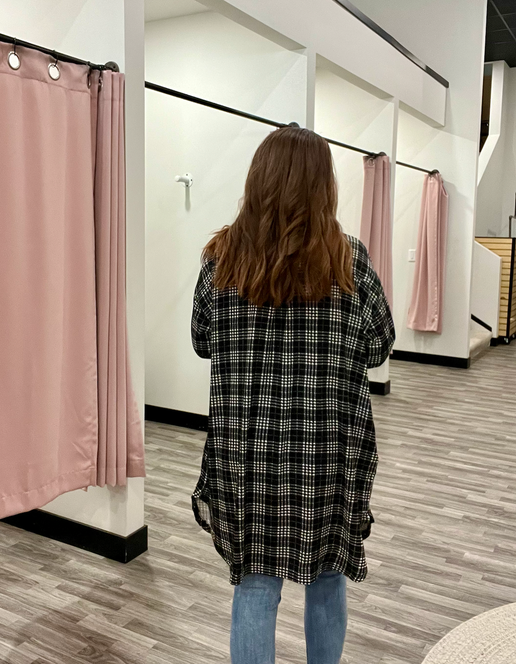 Long Button Down Brushed Shacket