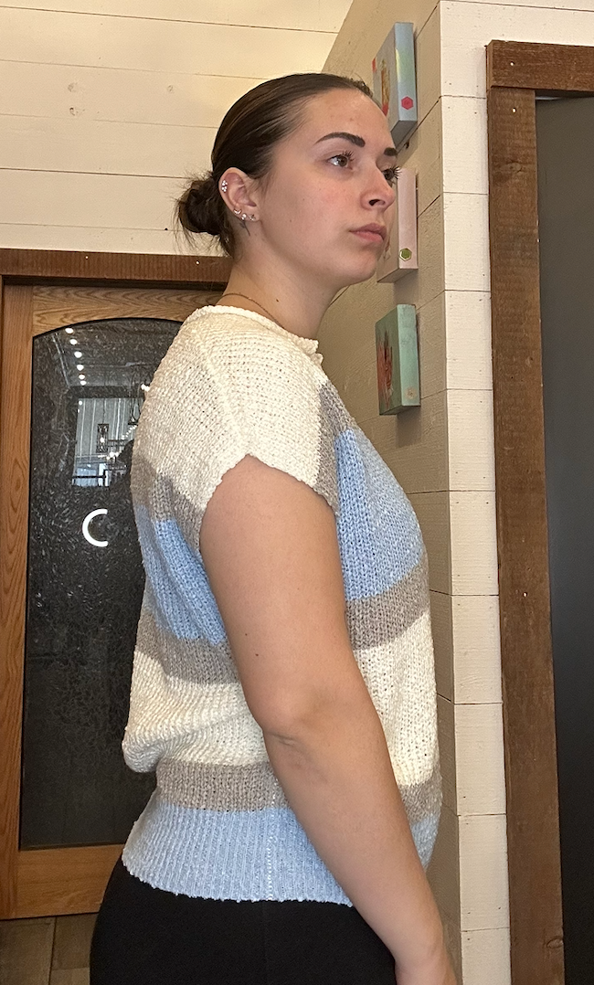 Low Gauge Color Block Textured Sweater Top