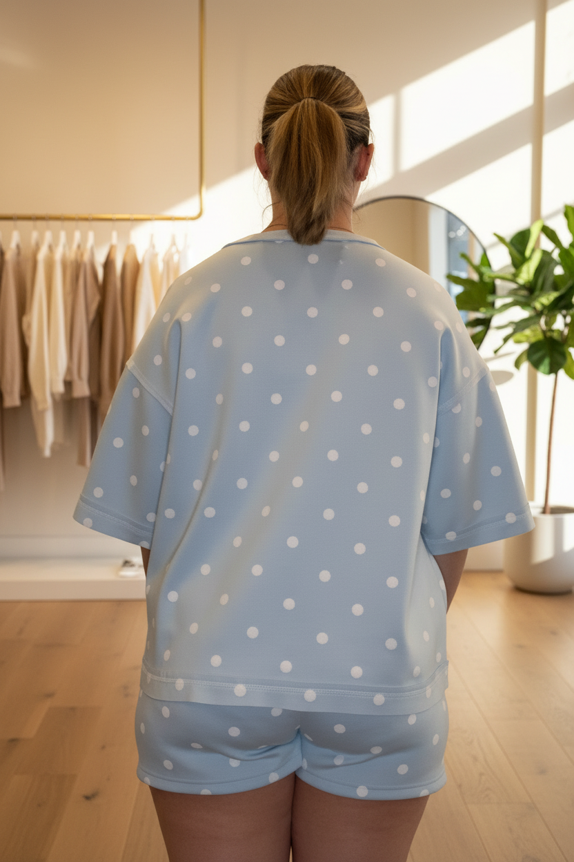 Blue Polka Dot Set - Back