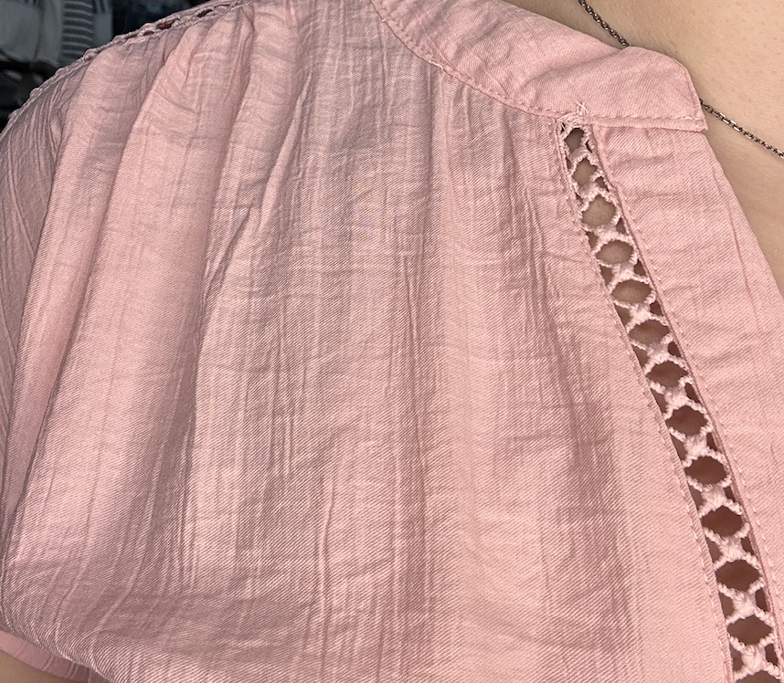 Light Pink Half Button Blouse