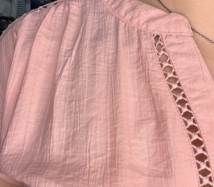 Light Pink Half Button Blouse