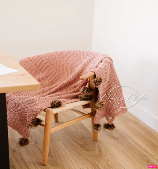 Chenille Pom Blanket