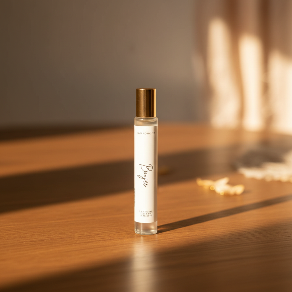 Boujee Perfume Roller on Warm Wood Table