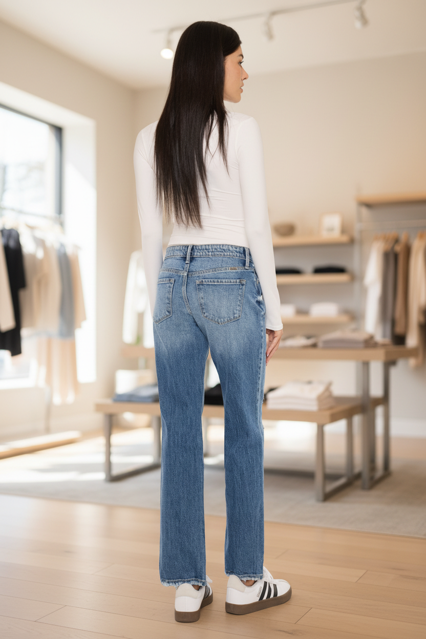 Boutique background, back view