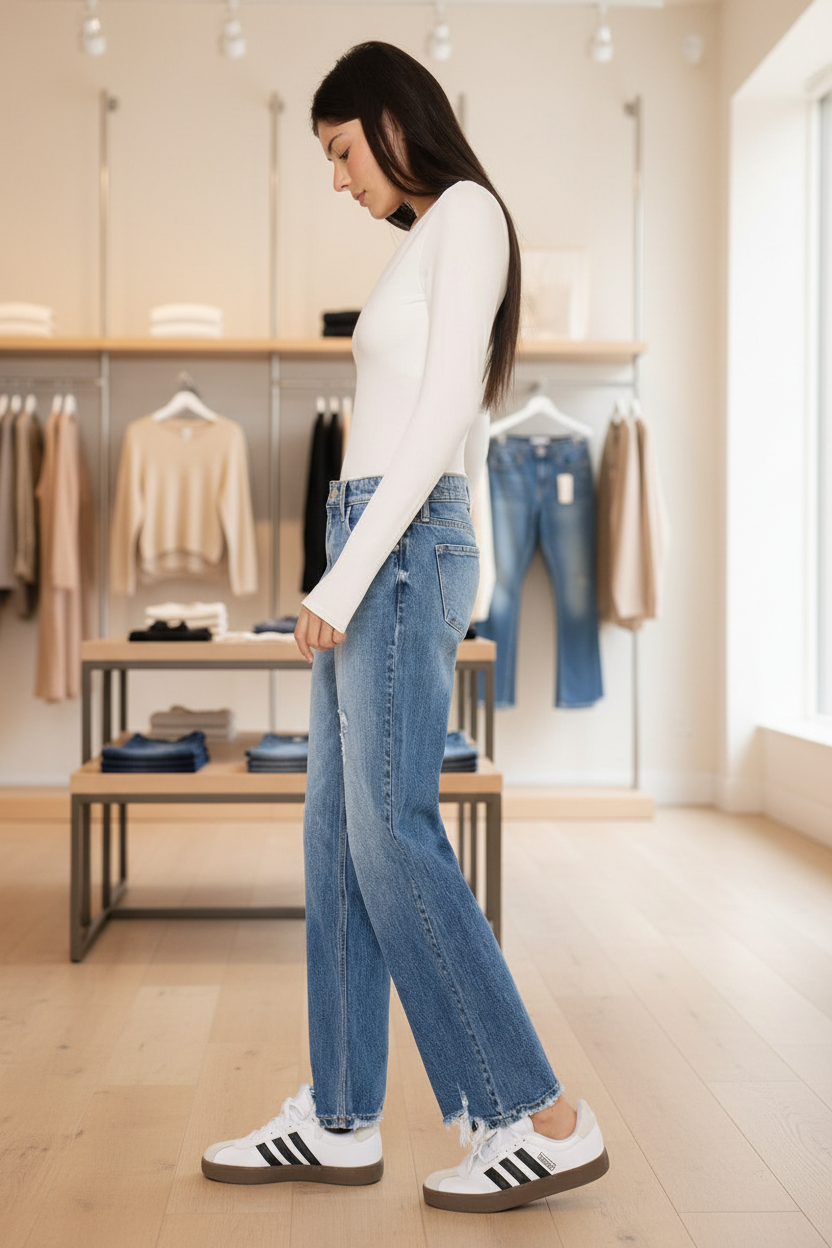 Boutique background, side view