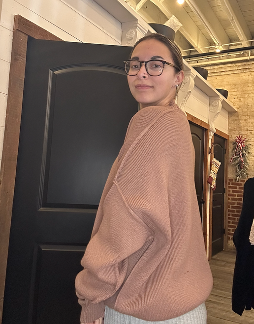 Oversized Drop Shoulder Knit Sweater