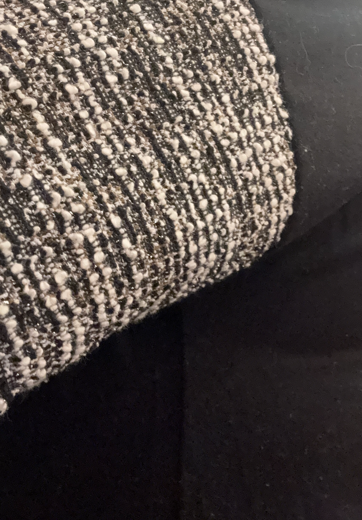 Black Contrast Knit Sleeve Sweatshirt