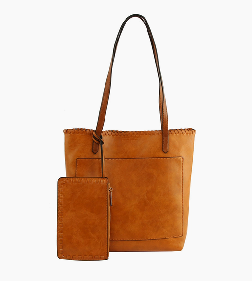 Camel 2 in 1 leather Tote Hobo Bag