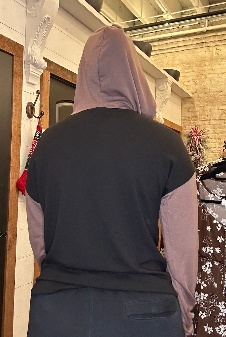 Solid Color Block Hoodie