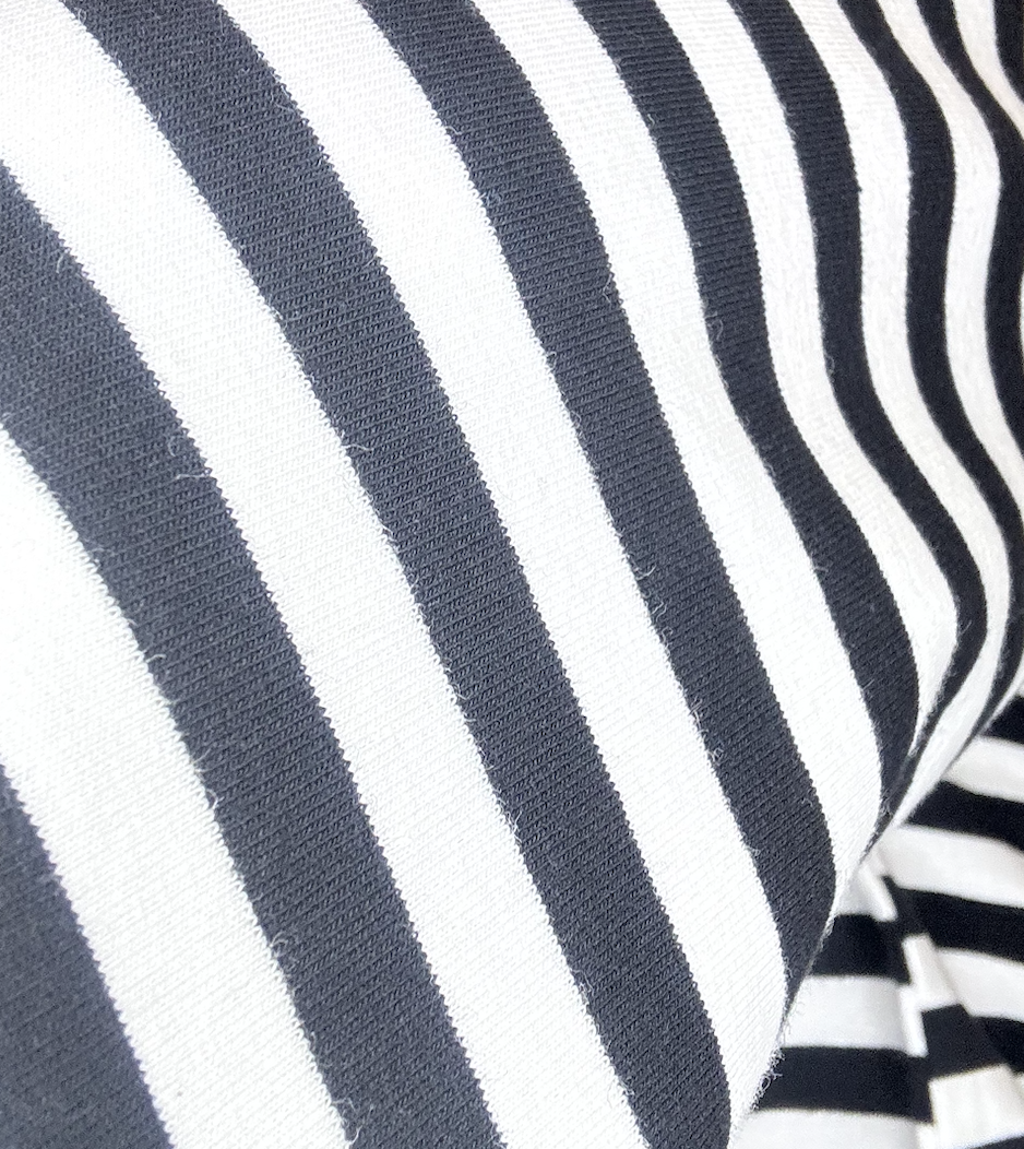 V-notched Neckline Stripe Sweatshirt