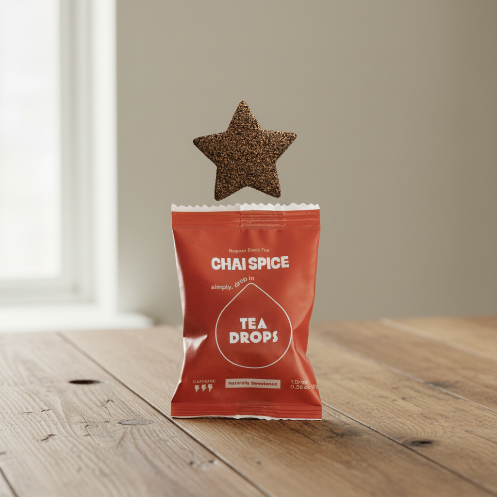 Chai Spice Tea Drops on a wooden table