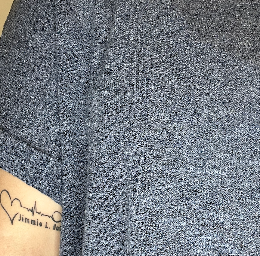 Indigo Round Neck Folded Short Sleeve Top