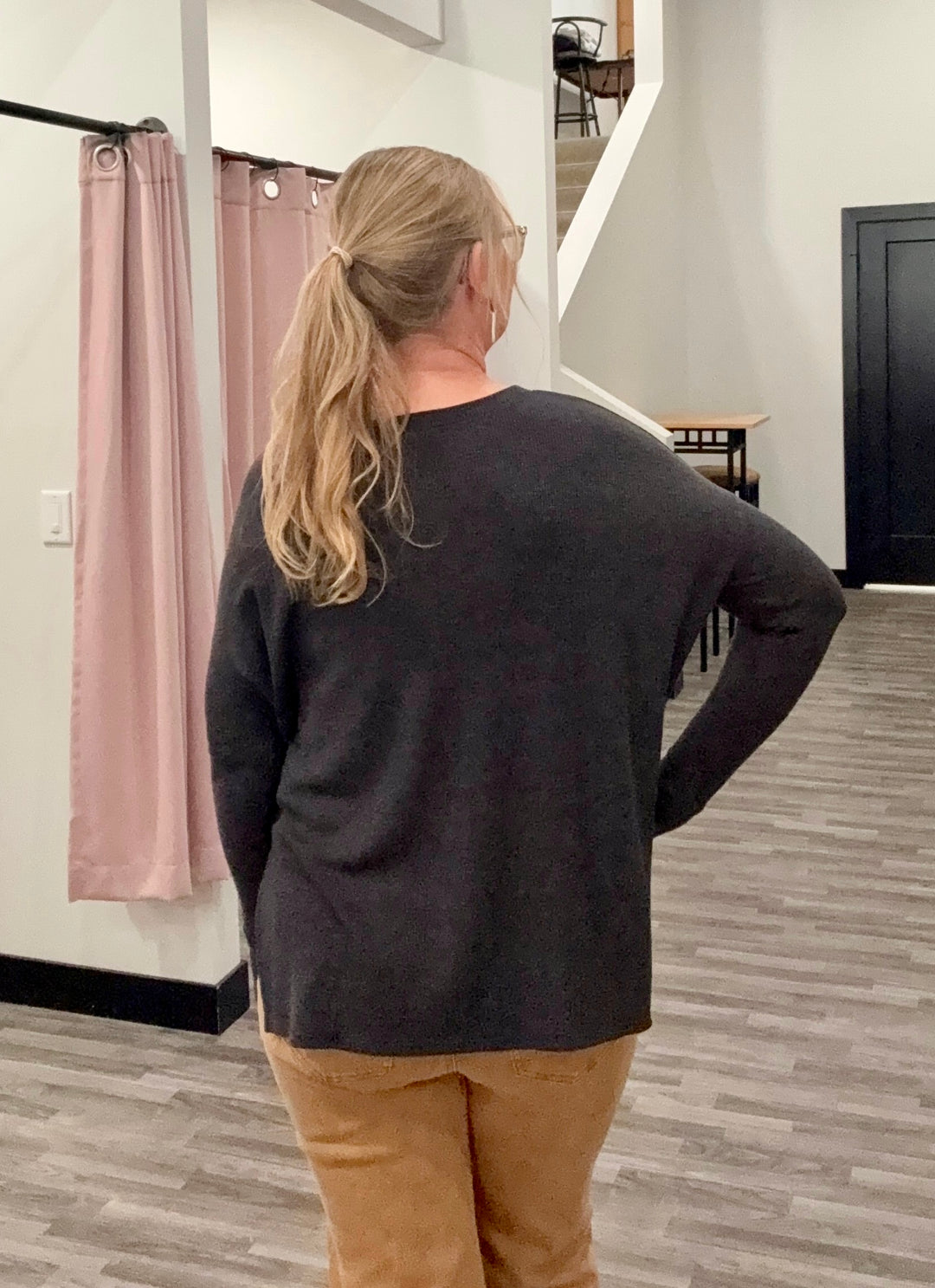 Black Waffle Henley Tee