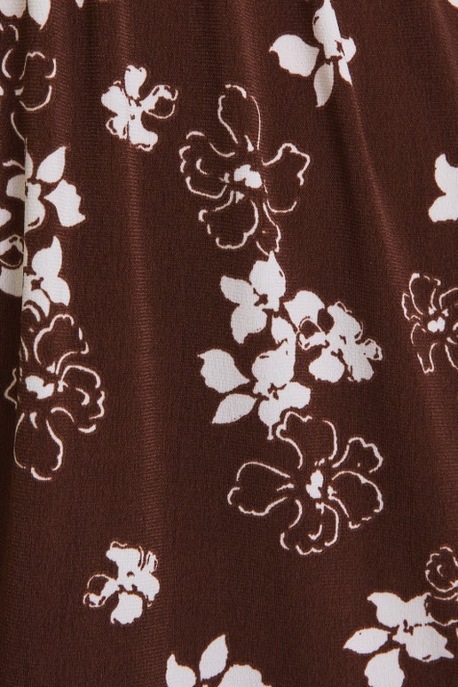 Brown/Cream Floral Button Down Dress