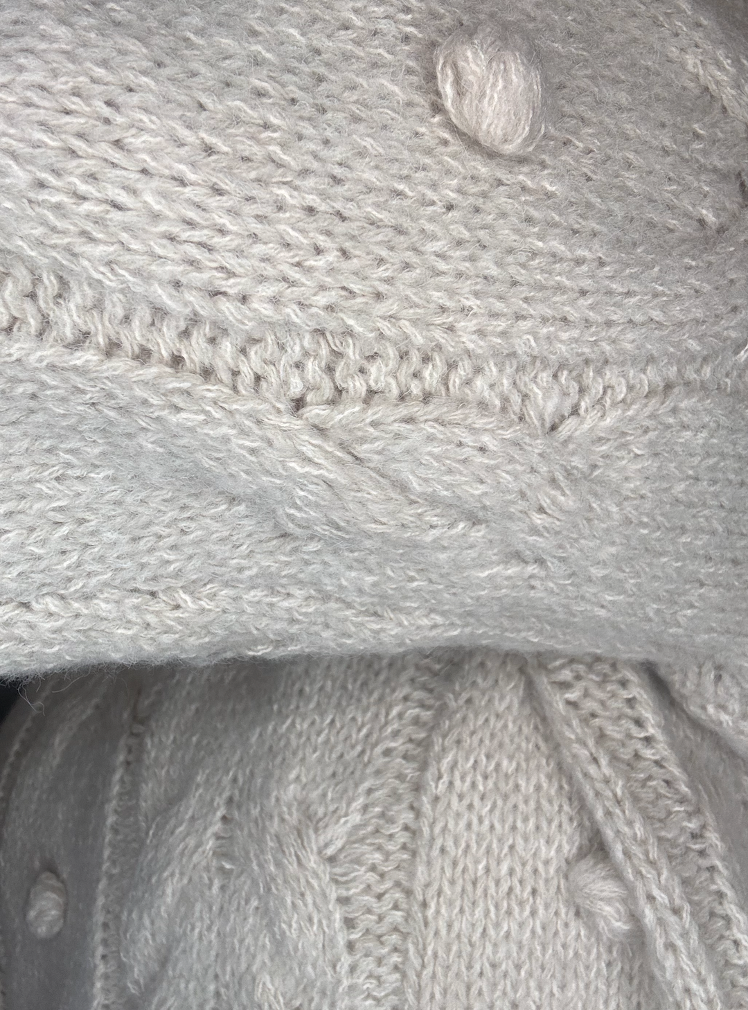 Pom Pom Detail Cable Knit Pullover Knit Sweater