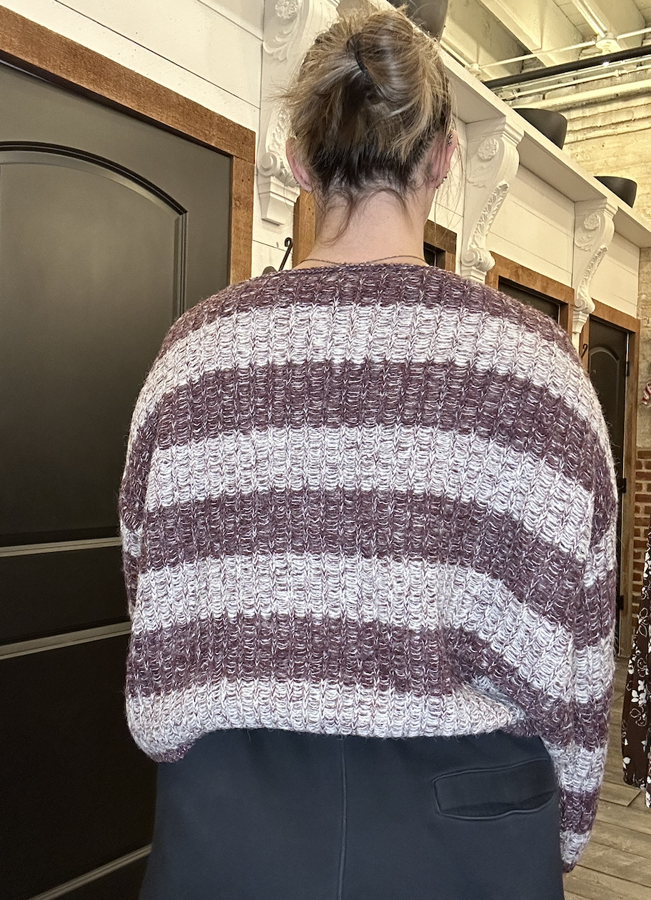 Horizontal Stripes Knit Textured Sweater