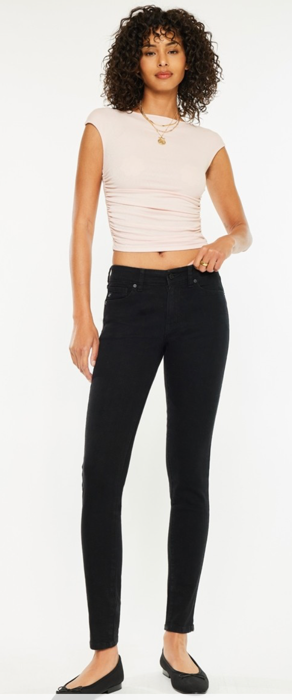 Black Mid Rise Super Skinny Jeans
