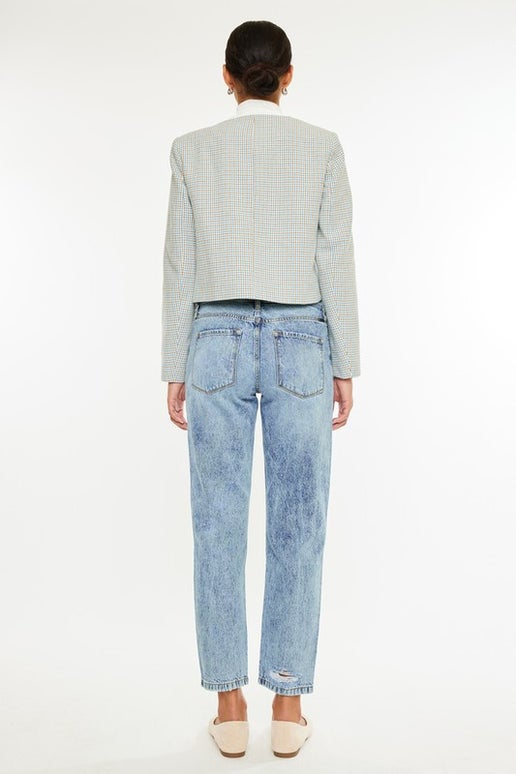 High Rise Ankle Mom Jeans