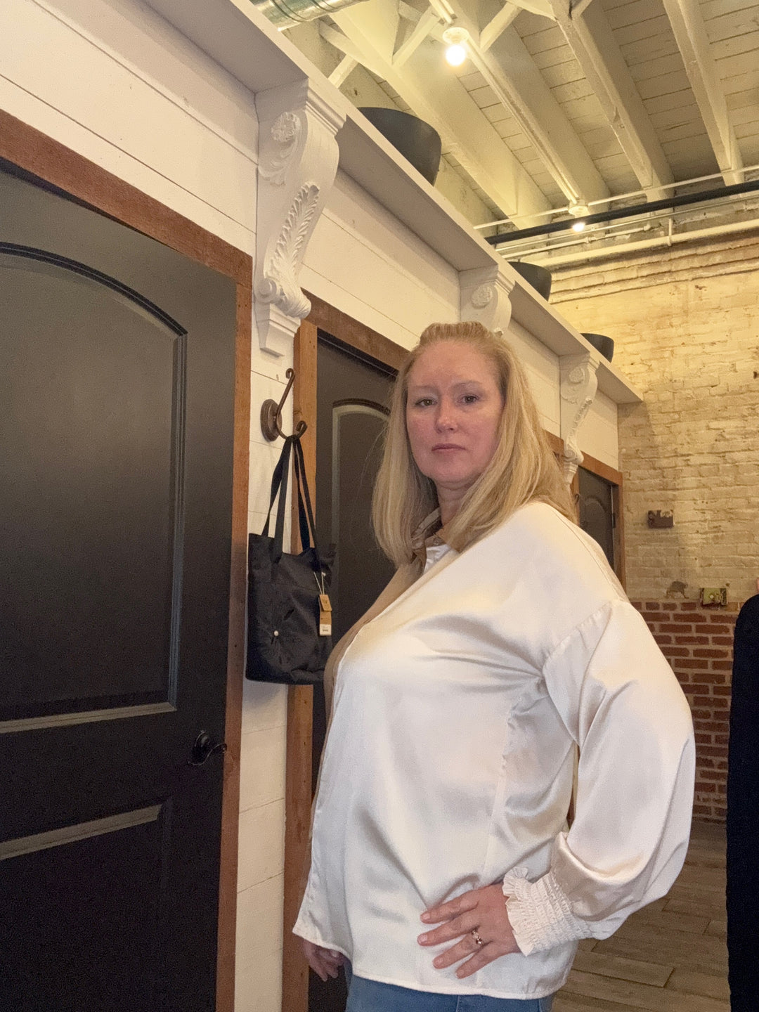 Solid Color Block Blouse