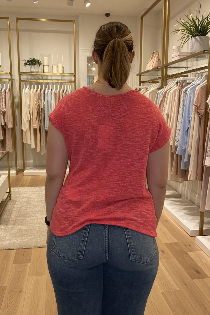 Coral Twist Top Back — Boutique Background
