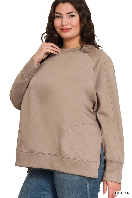 Scuba Pullover With Side Slits