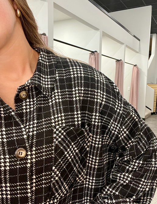 Long Button Down Brushed Shacket