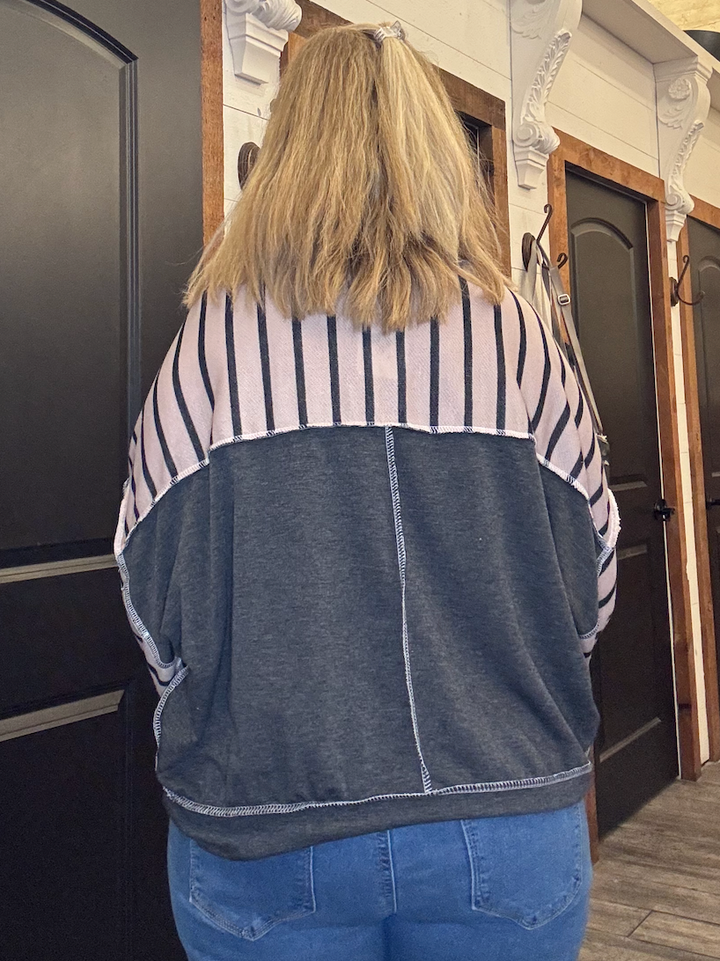 Crew Neck Loose Fit Pullover Knit Top