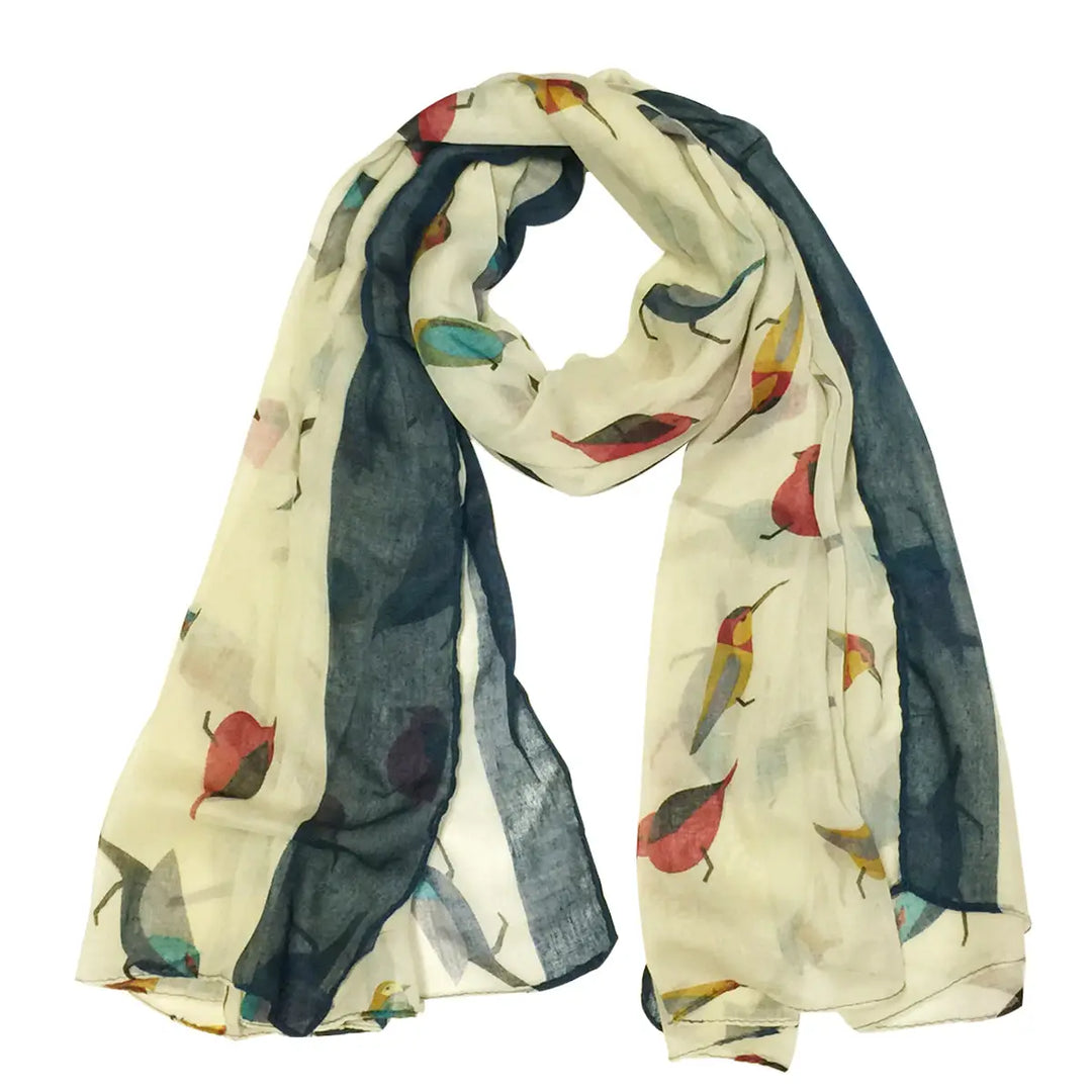 Bird Print Lightweight Fashion Scarf