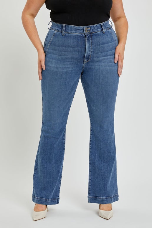 High Rise 2 Button Trouser Jeans