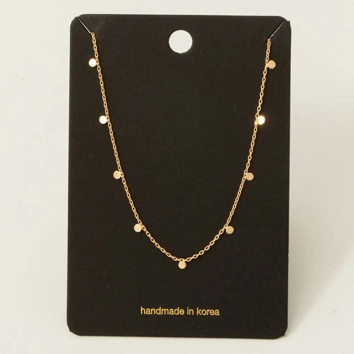 Mini Disc Drop Necklace