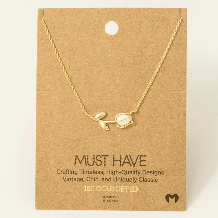 Dainty Tulip Pendant Necklace