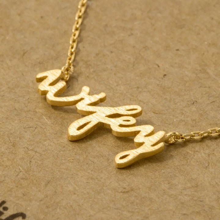 Wifey Handwritten Pendant Necklace