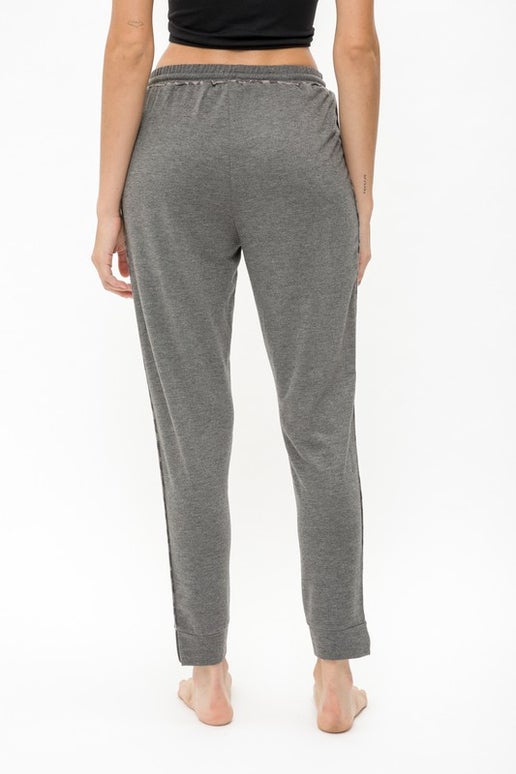 Contrast Piping Detail Straight Leg Pants