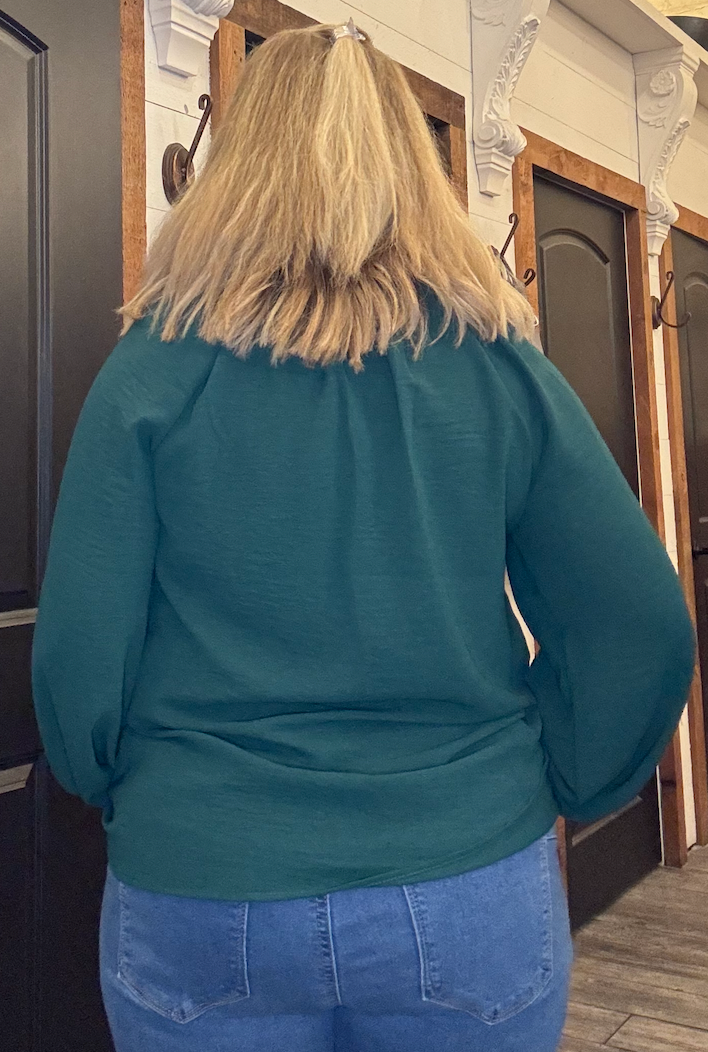 Frilled Placket Button Down Solid Blouse