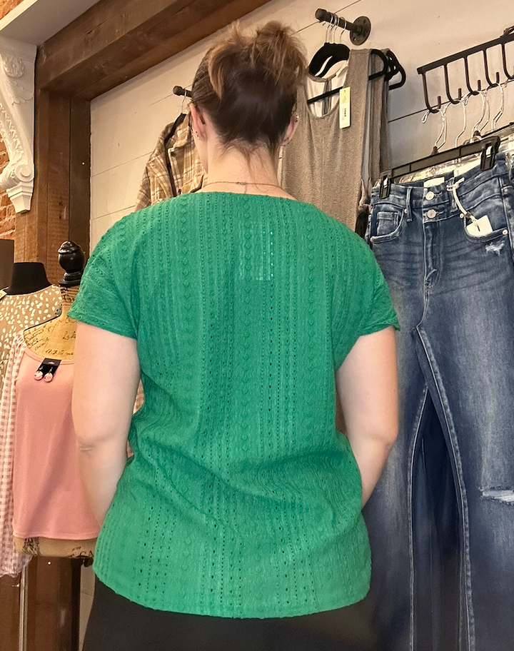 Eyelet Lace Boho Blouse