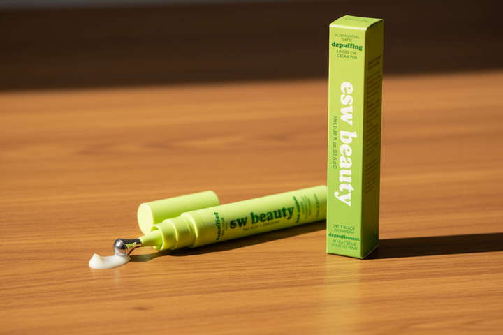 ESW Beauty Eye Cream Pen on warm wood