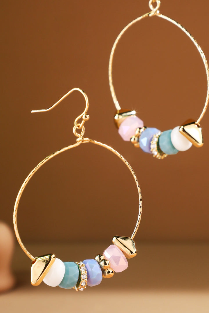Gold Mix Beaded Hoop Earrings