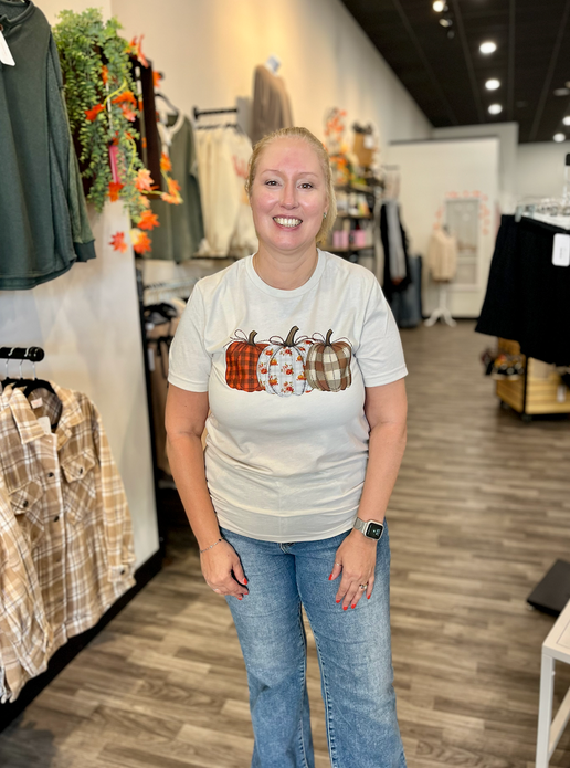 Printed Pumpkin Fall Tee