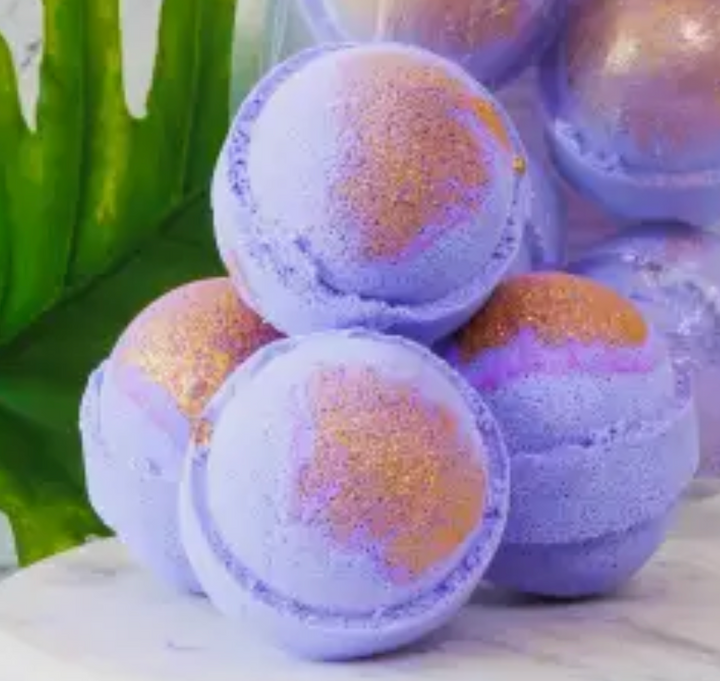 Purple Gold Shimmer Bath Bombs