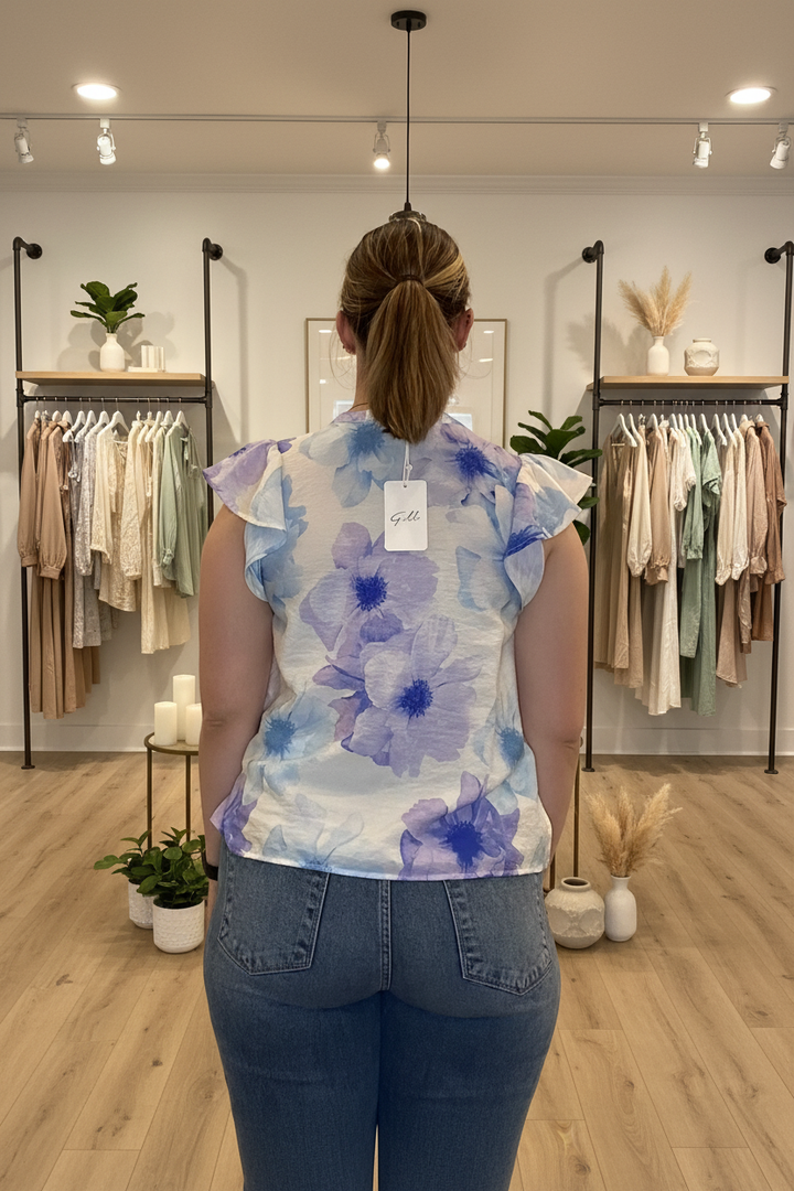 Floral Blouse Back — Boutique Background