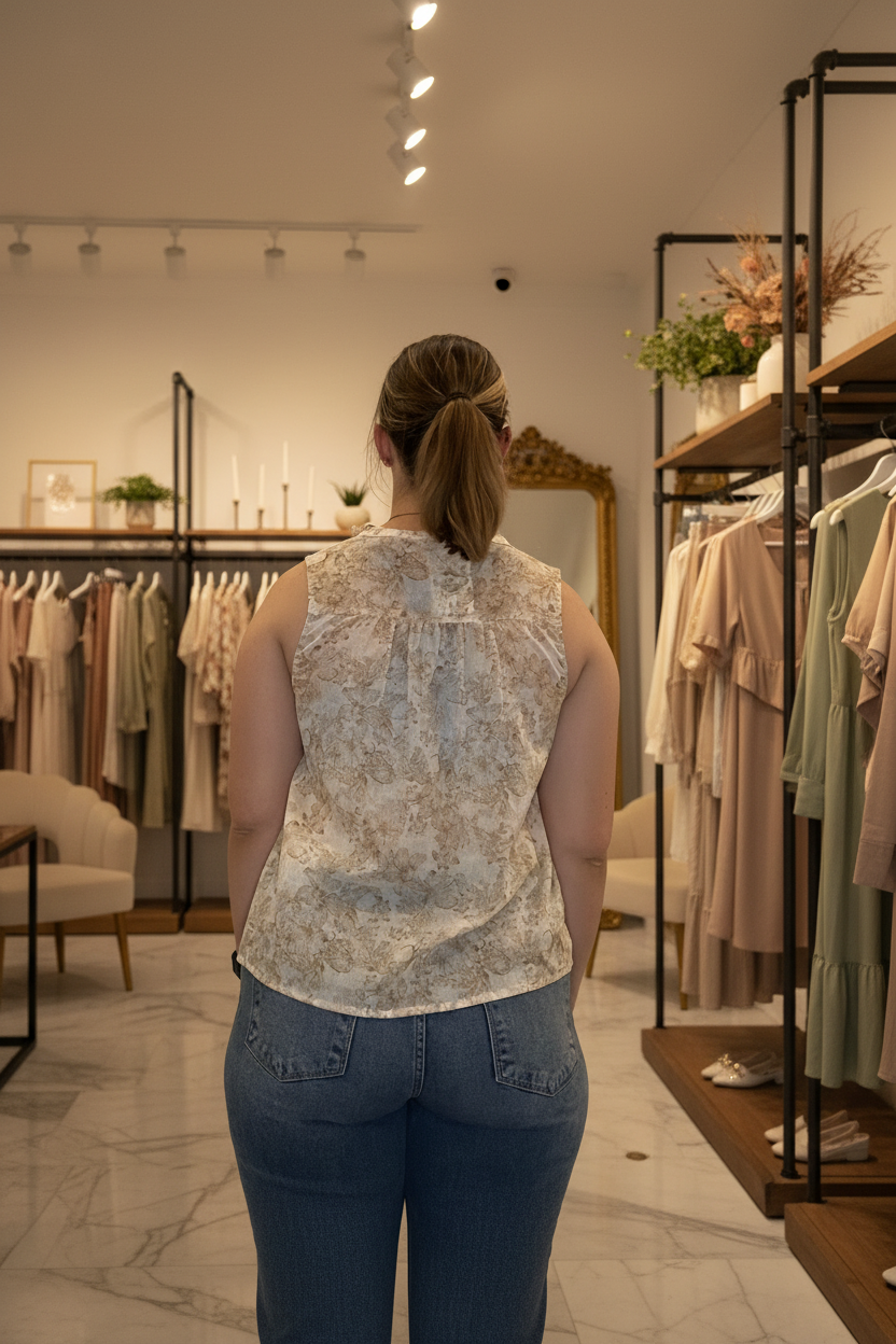 Floral Smock Top Back — Boutique Background