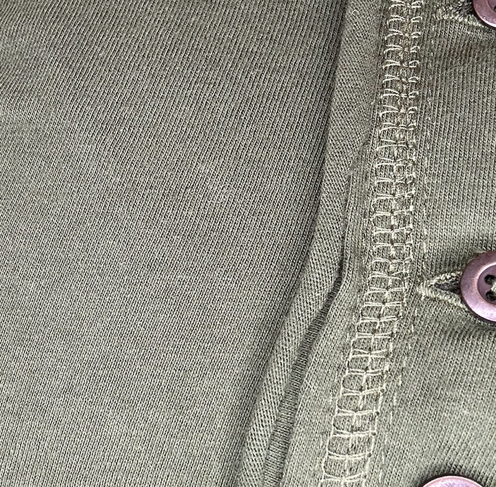 Thumb Hole Cuffs Button Closure Long Sleeve Top