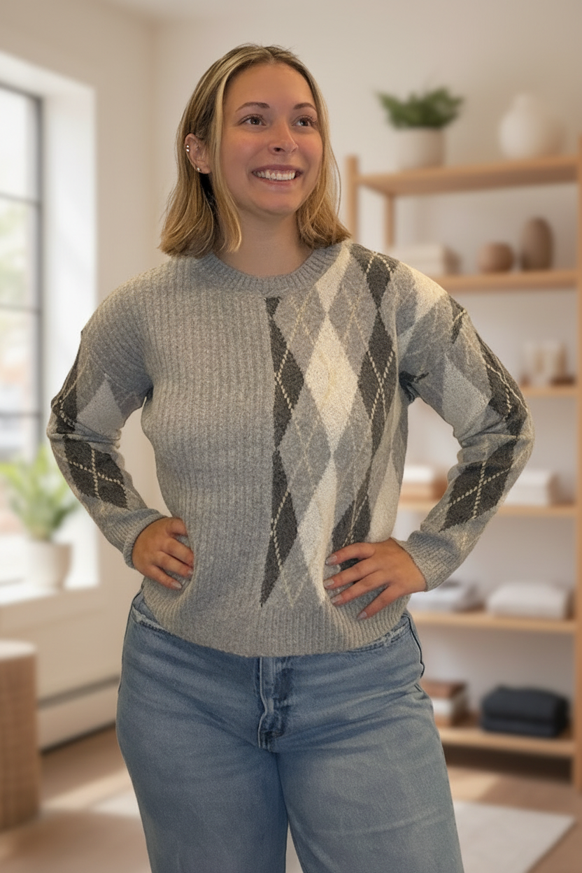 Front view, boutique background