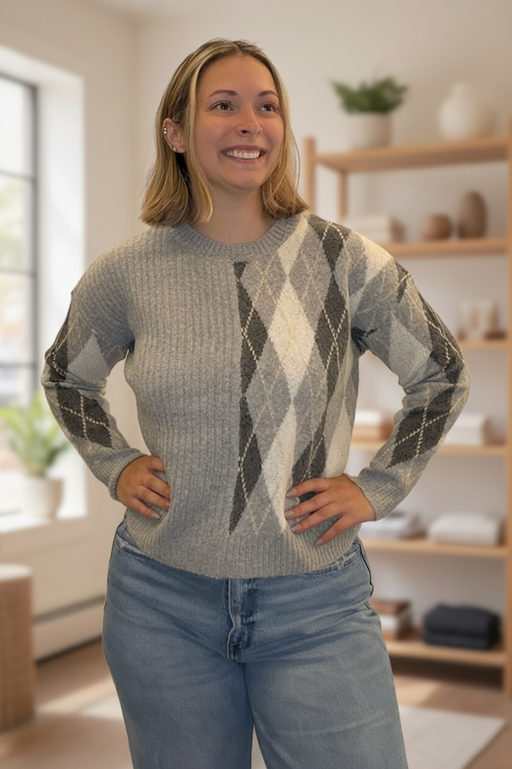 Front view, boutique background