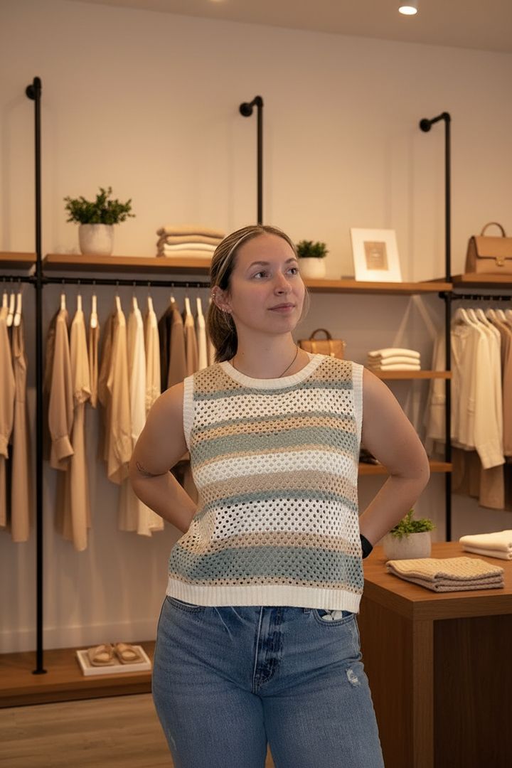 Front view — boutique background