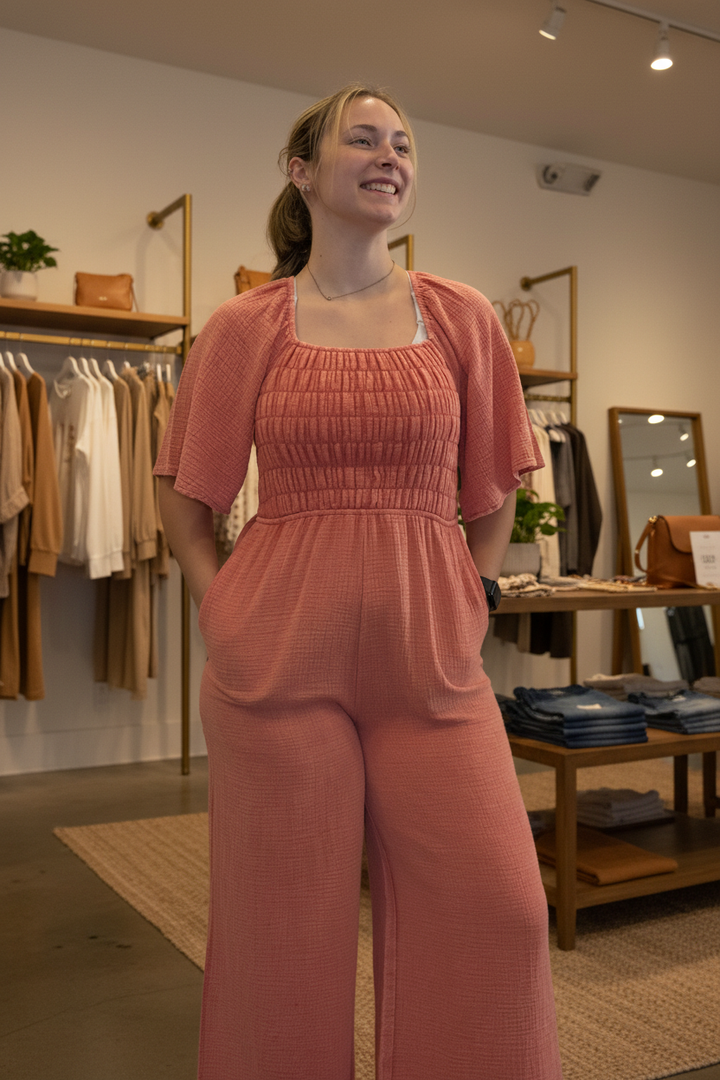 Front view — boutique background