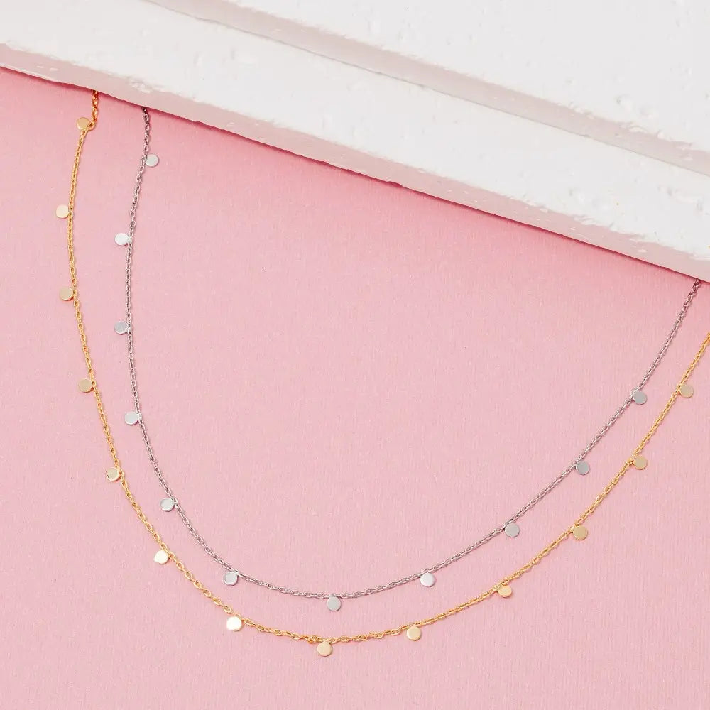 Mini Disc Drop Necklace