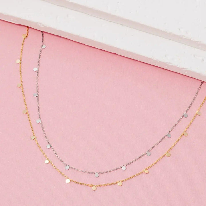 Mini Disc Drop Necklace