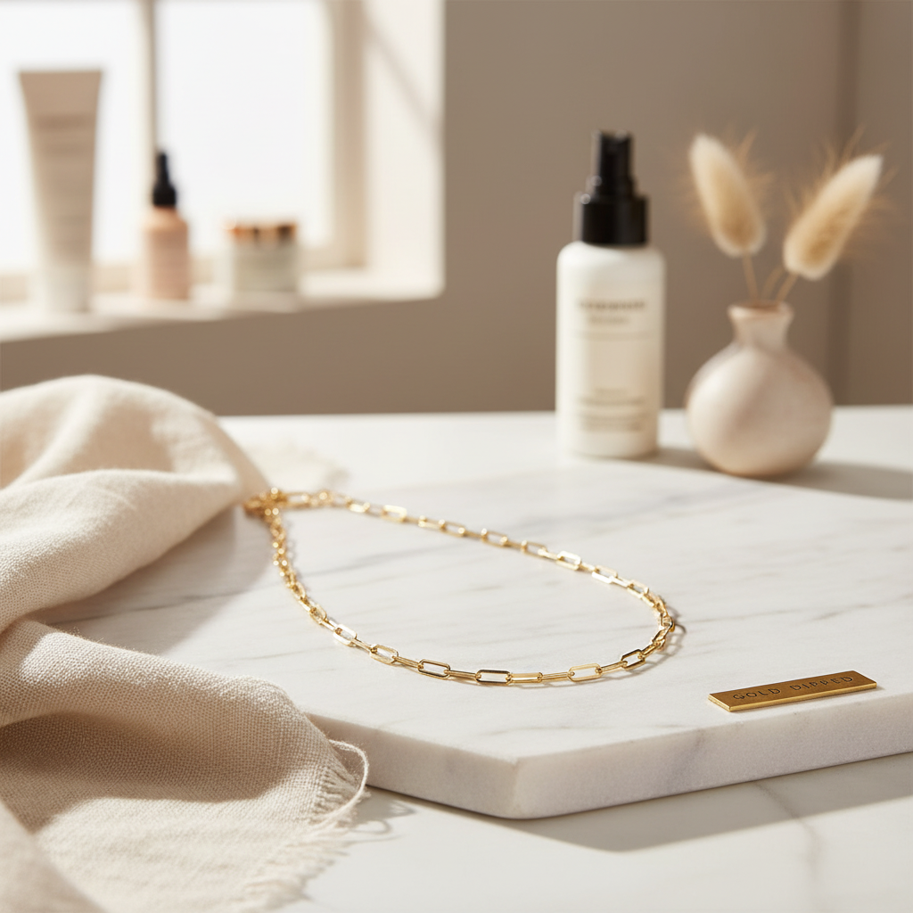 Gold Dipped Paperclip Chain Necklace - Boutique