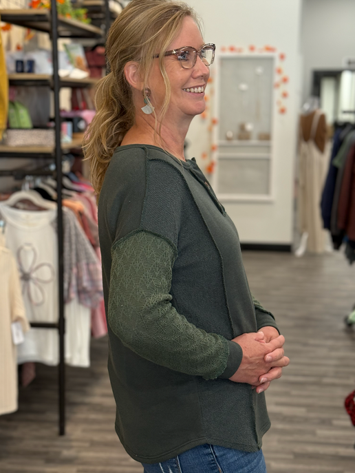 Olive French Terry Long Sleeve